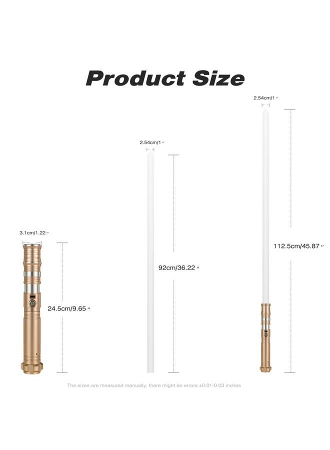 CUSTOM SABER RGB Light Saber 12 Colors Changing,4 Sound Fonts/Metal Hilt, Support Heavy Dueling, Volume Adjustable Light Saber for Adults with Convertec Wheel Toy Tool -Gold - Image 3