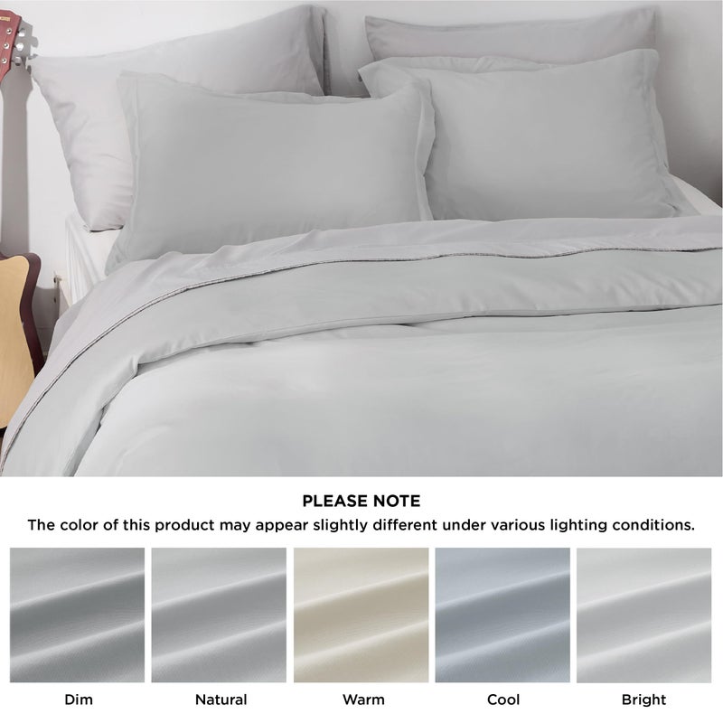 Bedsure Duvet Cover King Size - Soft Double Brushed Bedding Set for Kids & Adults, Zipper Closure, 3 Pieces, Includes 1 Duvet Cover (104"x90") & 2 Pillow Shams, NO Comforter, Silver Grey - Image 5