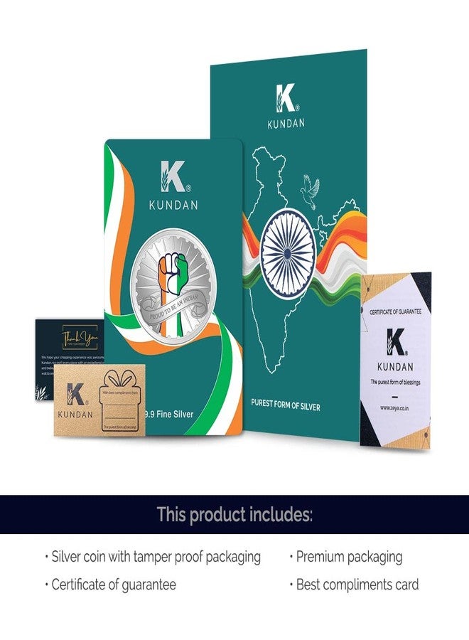 Kundan 20g (999.9) Proud To Be An Indian Color Silver Coin - Image 5