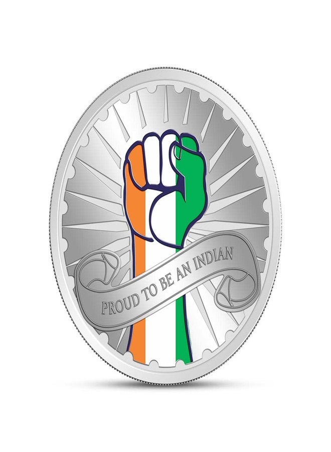 Kundan 20g (999.9) Proud To Be An Indian Color Silver Coin - Image 1