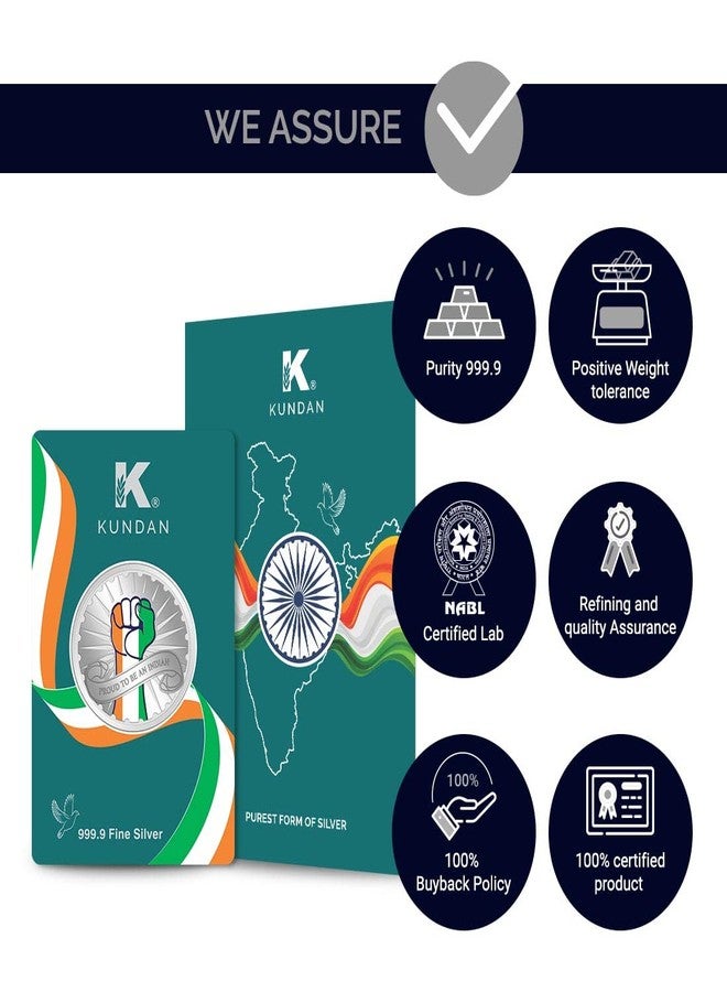 Kundan 20g (999.9) Proud To Be An Indian Color Silver Coin - Image 4