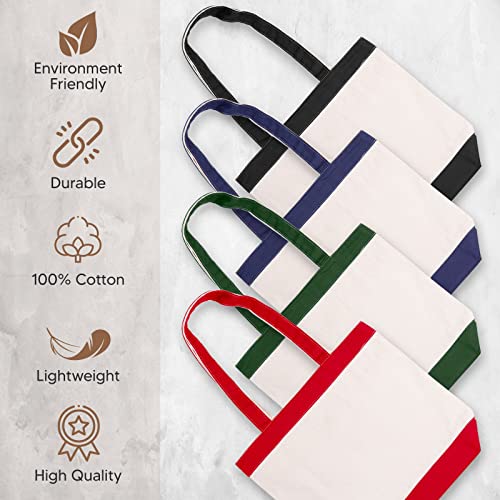 CUSTOMIZE123 Canvas Tote Bag with Handles for Woman, Reusable Cloth Bag for Groceries and Shopping - Blank Cotton Tote Bag, Suitable for DIY Projects – HEAVY DUTY – 16" X 14.5" With 4” Gusset, Green - Image 4