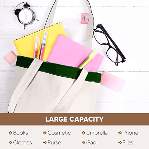 CUSTOMIZE123 Canvas Tote Bag with Handles for Woman, Reusable Cloth Bag for Groceries and Shopping - Blank Cotton Tote Bag, Suitable for DIY Projects – HEAVY DUTY – 16" X 14.5" With 4” Gusset, Green - Image 3
