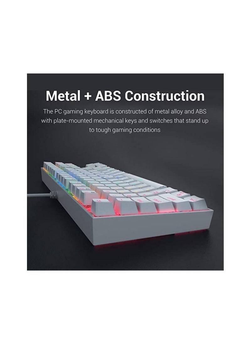 REDRAGON - Redragon K512 SHIVA RGB Membrane Gaming Keyboard - White - Image 1