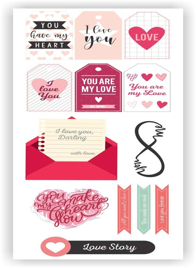 Craftastique Scrapbooking Love Elements & Tags Sheets (4 Sheets,Multicolour) - Image 3