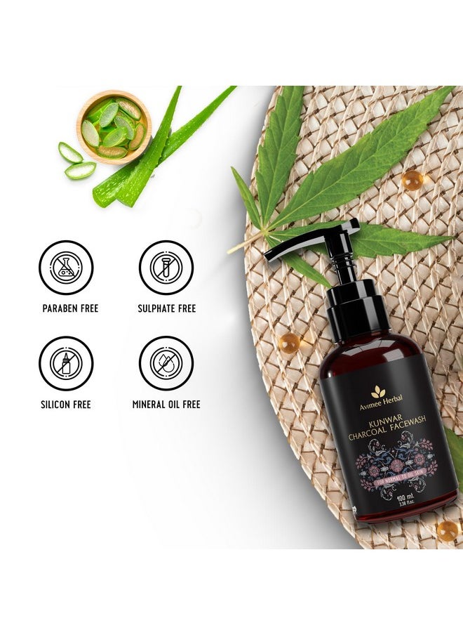 AVIMEE HERBAL - Kunwar Charcoal Facewash | For Oil & Dust Free Skin That Glows From Within | Deep Cleaning With Activated Charcoal & Neem Extracts | 100 Ml - Image 1