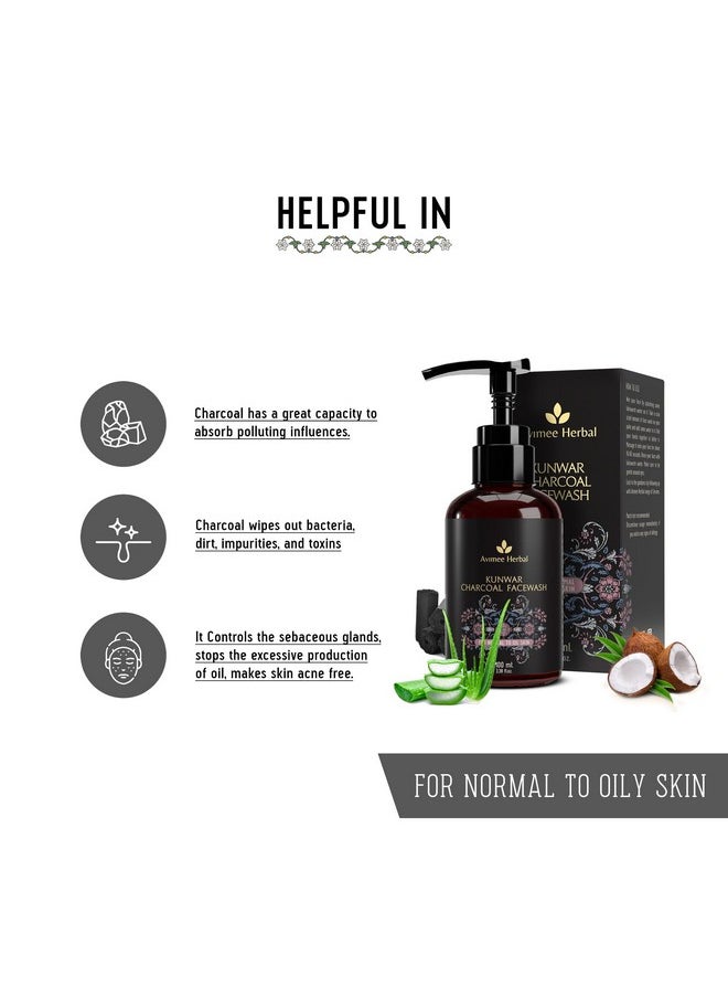 AVIMEE HERBAL - Kunwar Charcoal Facewash | For Oil & Dust Free Skin That Glows From Within | Deep Cleaning With Activated Charcoal & Neem Extracts | 100 Ml - Image 1