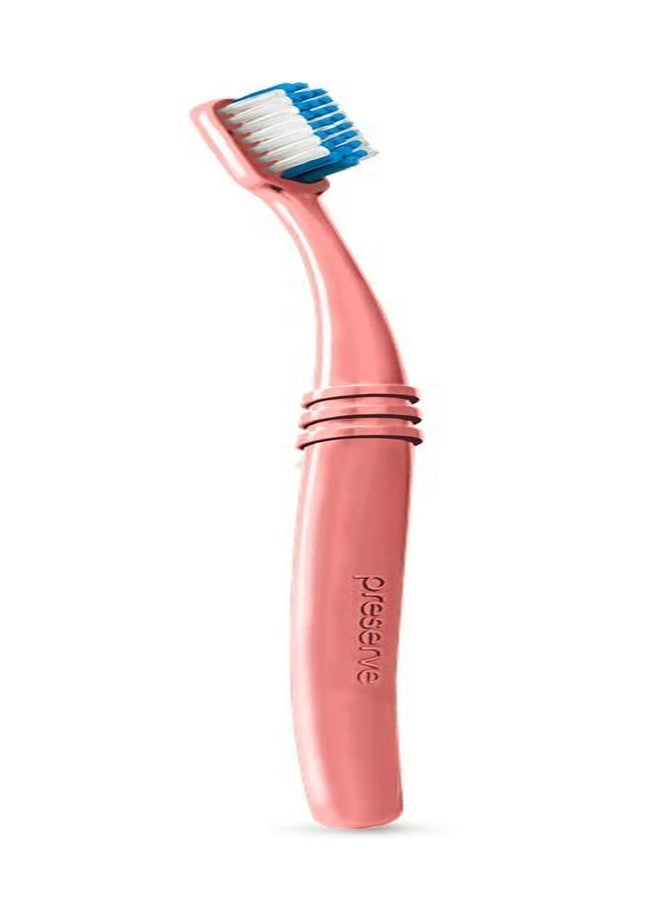 Preserve Ocean Plastic Initiative (POPi) Adult Toothbrush, Made in USA from Recycled Ocean Plastic, Coral, Soft, 1 Count - Image 2