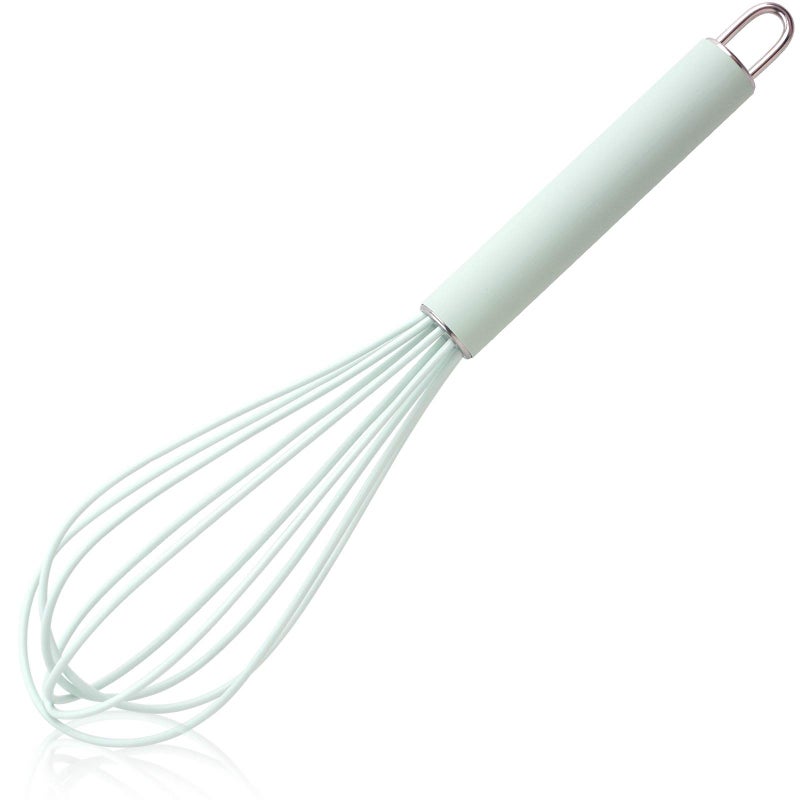 GorGin high temperature and easy to clean silicone whisk stirrer 10 inch grip good grip design for Blending Whisking Beating Stirring Cooking Baking 1 Pack  blue