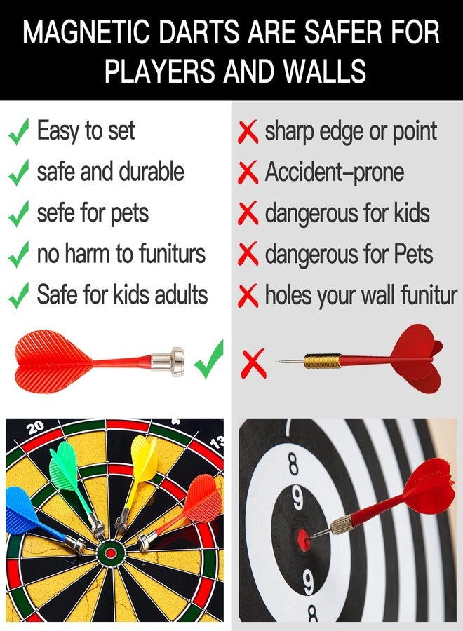 HELLO PAPAYA Magnetic Dart Board - 12Magnetic Darts+12Sticky Balls Or 2 Toy Gun+40 Foam Dart,Fun for Family Game and Party with Friends, Christmas Birthday Gifts Toys for 3-12 Year Old Boys - Image 3