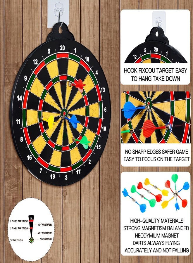 HELLO PAPAYA Magnetic Dart Board - 12Magnetic Darts+12Sticky Balls Or 2 Toy Gun+40 Foam Dart,Fun for Family Game and Party with Friends, Christmas Birthday Gifts Toys for 3-12 Year Old Boys - Image 4