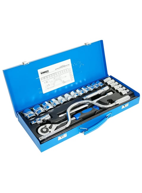 WINNER CRV24 Chrome Vanadium 24 Pcs Professional Socket Wrench Set with Ratchet - Precision Repair Tools for Every Handyman