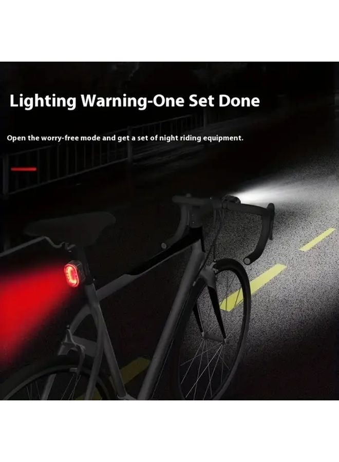USB Charging LED Bicycle Lights ABS Material Cycling Headlight Taillight Set - Image 5