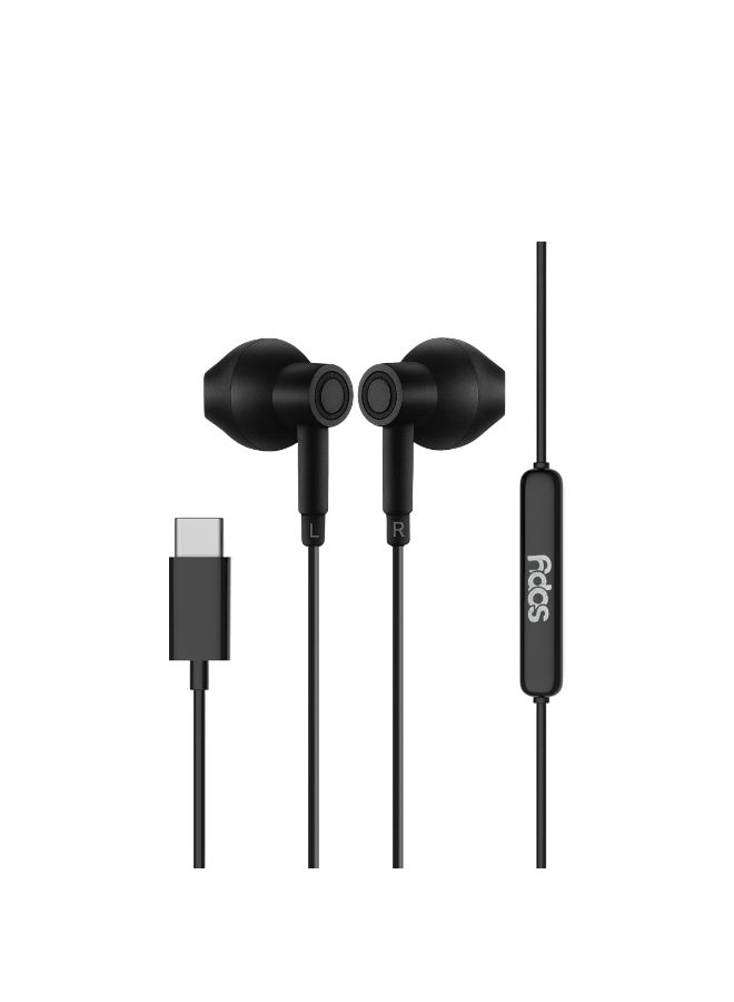 SOPY SP302 Type-C Stereo Earphones with HD Mic, 1.2m Cable, Single Button Control, Bass Acoustic Twin Turbo Circuit for Enhanced Sound, Comfortable Fit for Gaming, Music & Calls - Compatible with Android, iOS & Windows Devices. - Image 2