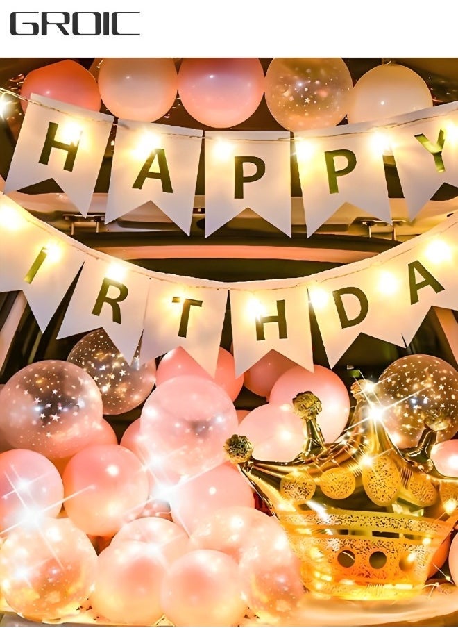 GROIC Birthday Trunk or Treat Car Crown Balloons Decoration Kit, Party Birthday Balloons Supplies Crown Decorations - Image 1