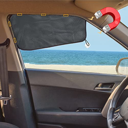 EcoNour Car Driver Front Window Sun Shade Magnetic Window Curtain Protects from Harmful Sun Rays for Drivers Side Window Screen Sunshade for Cars Prevents Sun Damage Black 1Piece - Image 1