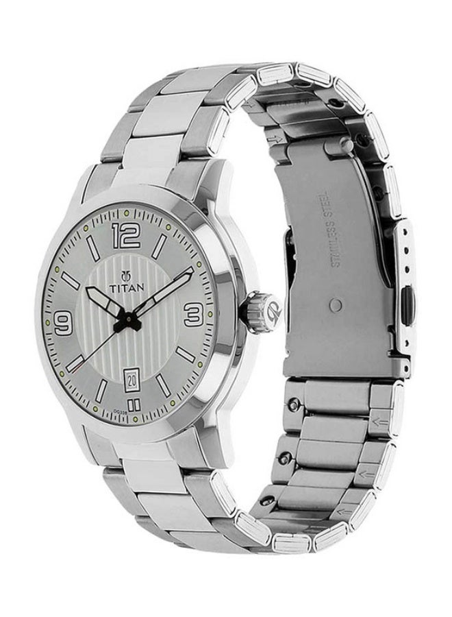 Titan Classic Analogue Silver Round Dial Silver Stainless Steel Strap Watch for Men-1730SM01 - Image 2