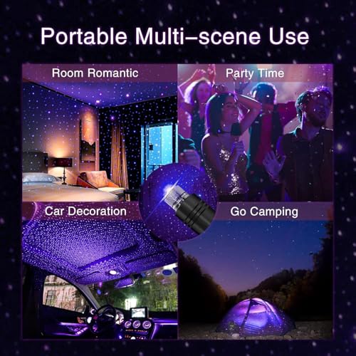 BAILONGJU USB Star Projector Night Light, Adjustable Romantic Blue Interior Car Lights, Bending Freely Portable Auto Roof Lights Decoration for Ceiling, Bedroom, Party - Image 5