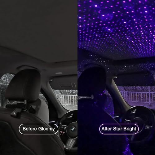 BAILONGJU USB Star Projector Night Light, Adjustable Romantic Blue Interior Car Lights, Bending Freely Portable Auto Roof Lights Decoration for Ceiling, Bedroom, Party - Image 4