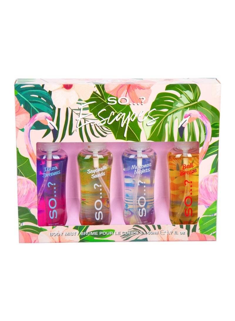 سو إسكيبس مجموعة متنوعة من معطرات الجسم 4 × 50 مل
