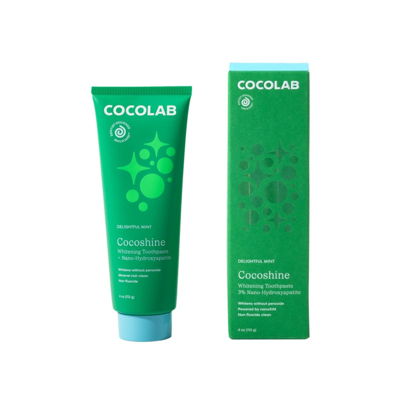 Cocolab Cocoshine Teeth Whitening Toothpaste by Cocolab, Nano-Hydroxyapatite Toothpaste, Non-Fluoride with Xylitol and Coconut Oil, Gently Formulated for Sensitive Teeth, for Adults and Kids, Mint, 4 Oz - Image 1