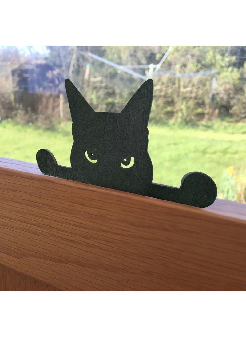 Y&D - Black Cat Window Sill Decoration Pendulum Home Living Room Bedroom Wooden Crafts Decoration-Small Size - Image 1