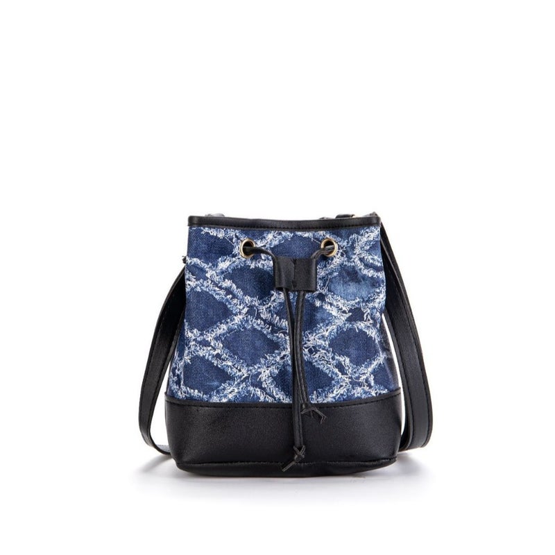 Bag Women'S Shopping Large Capacity Crossbody Bag 2024 Spring New Arrival Denim Fabric Printed Bucket Bag - Image 3