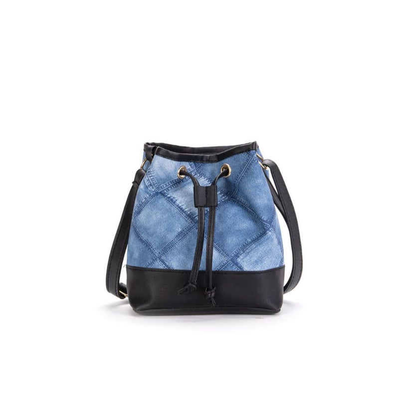 Bag Women'S Shopping Large Capacity Crossbody Bag 2024 Spring New Arrival Denim Fabric Printed Bucket Bag - Image 4