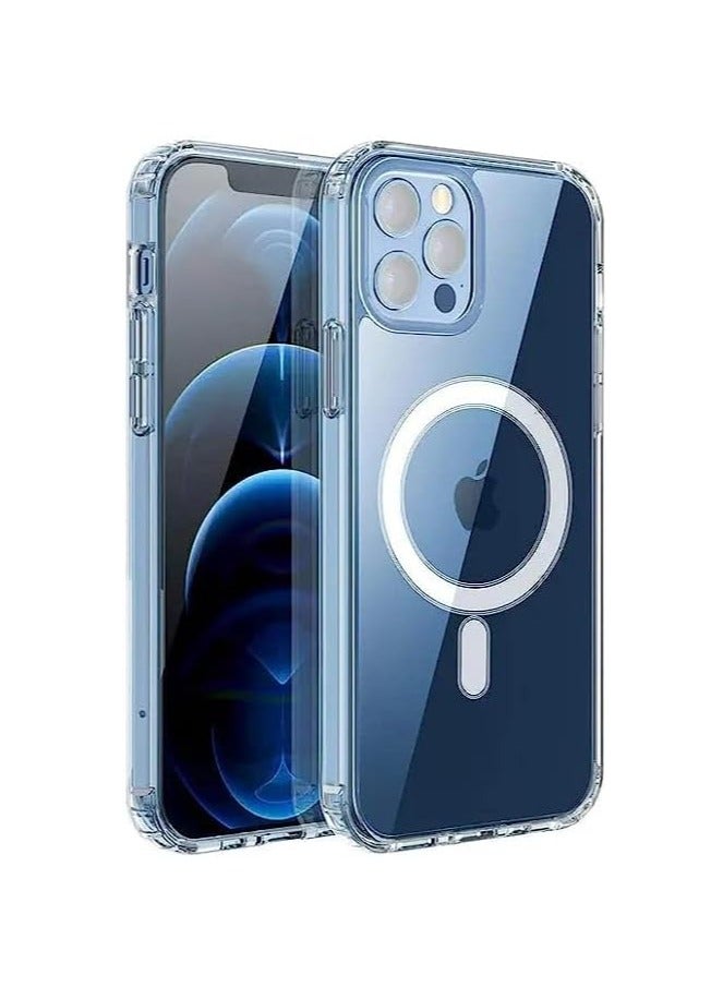ten.tech Ten tech Magnetic Clear Case Designed for iPhone 12 pro max – Compatible with MagSafe Charger, Support Magnetic Car Mount Wireless Charging, Soft Press Buttons Scratch Resistant – ten tech - Image 1