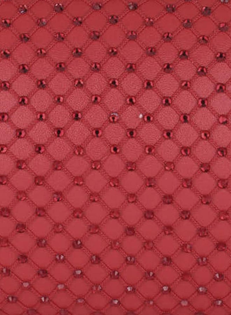 globus Red Bow Embellished Clutch with Chain Strap - Image 2