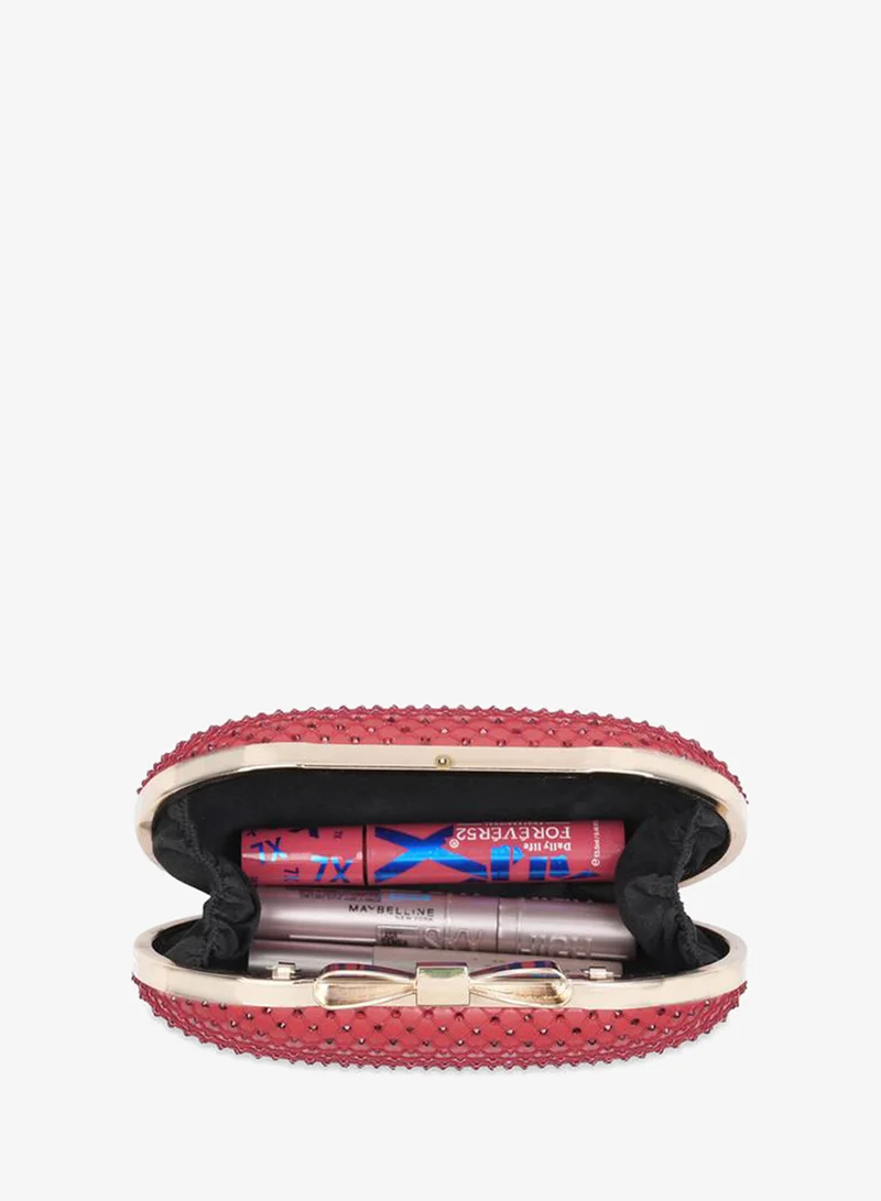 Globus  Red Bow Embellished Clutch with Chain Strap for Women | Best Price UAE