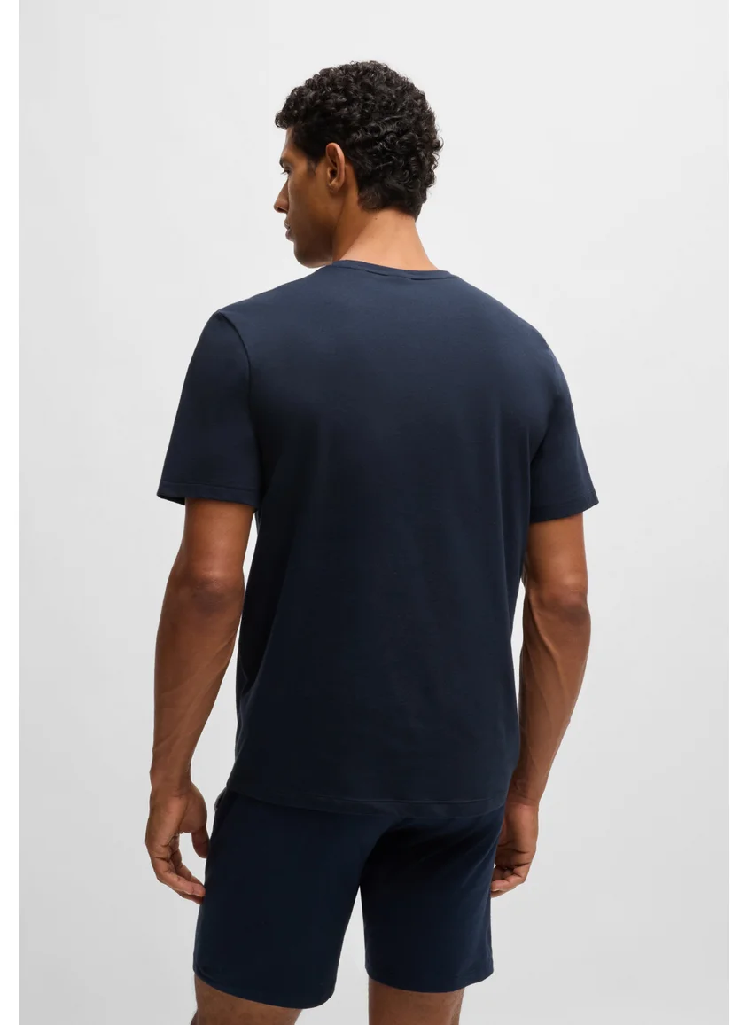 BOSS Stretch-cotton T-shirt with embroidered logo