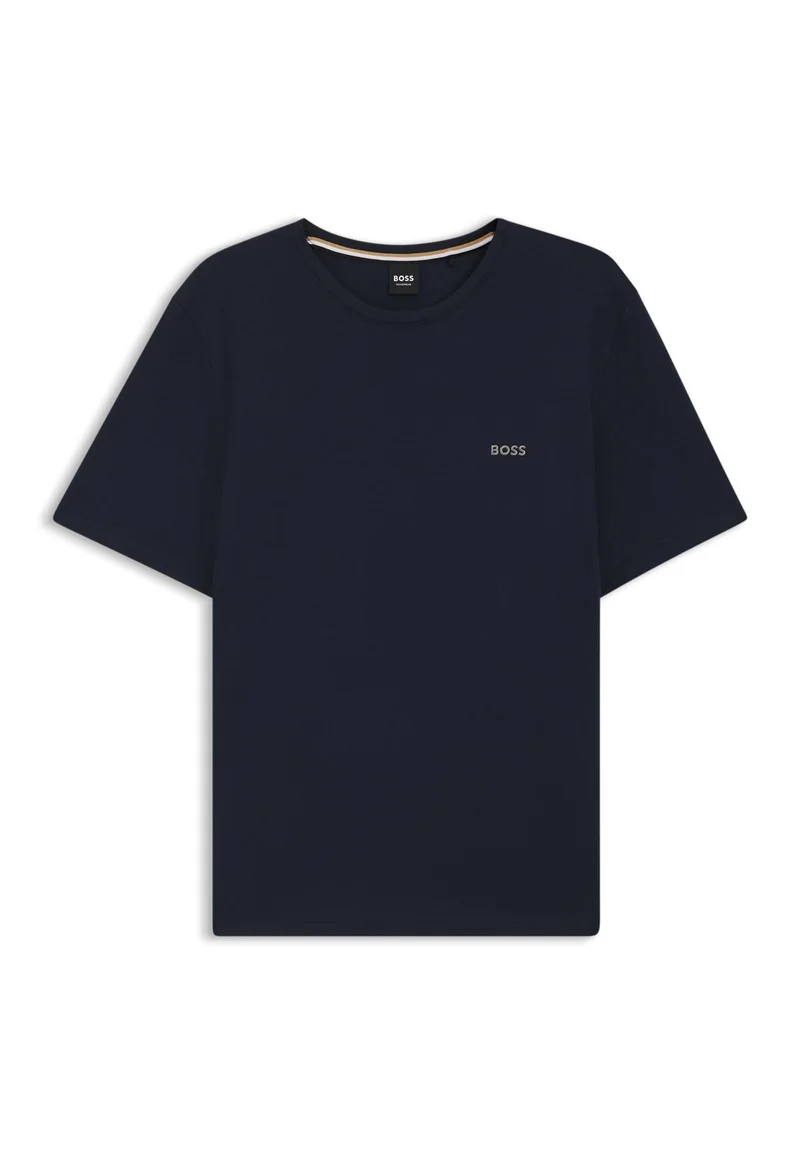 BOSS Stretch-cotton T-shirt with embroidered logo