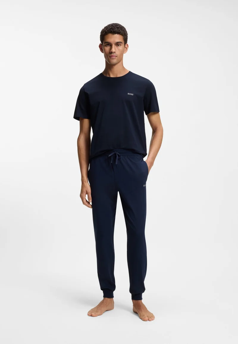 BOSS Stretch-cotton T-shirt with embroidered logo