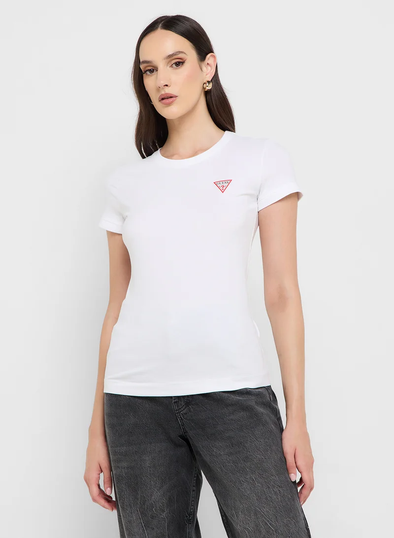 جس Short Sleeve  Crew Neck Mini Triangle T-Shirt