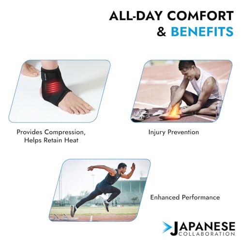 Gochamps Premium Neoprene Ankle Wrap & Support Brace, Adjustable Strap for Sprains, Strains, Pain Relief & Injury Prevention, Japanese Collaboration, Large (28-31 cm, Pack Of 1) - Image 4