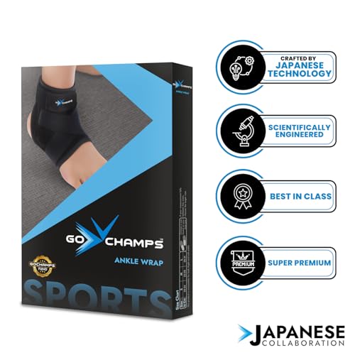 Gochamps Premium Neoprene Ankle Wrap & Support Brace, Adjustable Strap for Sprains, Strains, Pain Relief & Injury Prevention, Japanese Collaboration, Large (28-31 cm, Pack Of 1) - Image 5