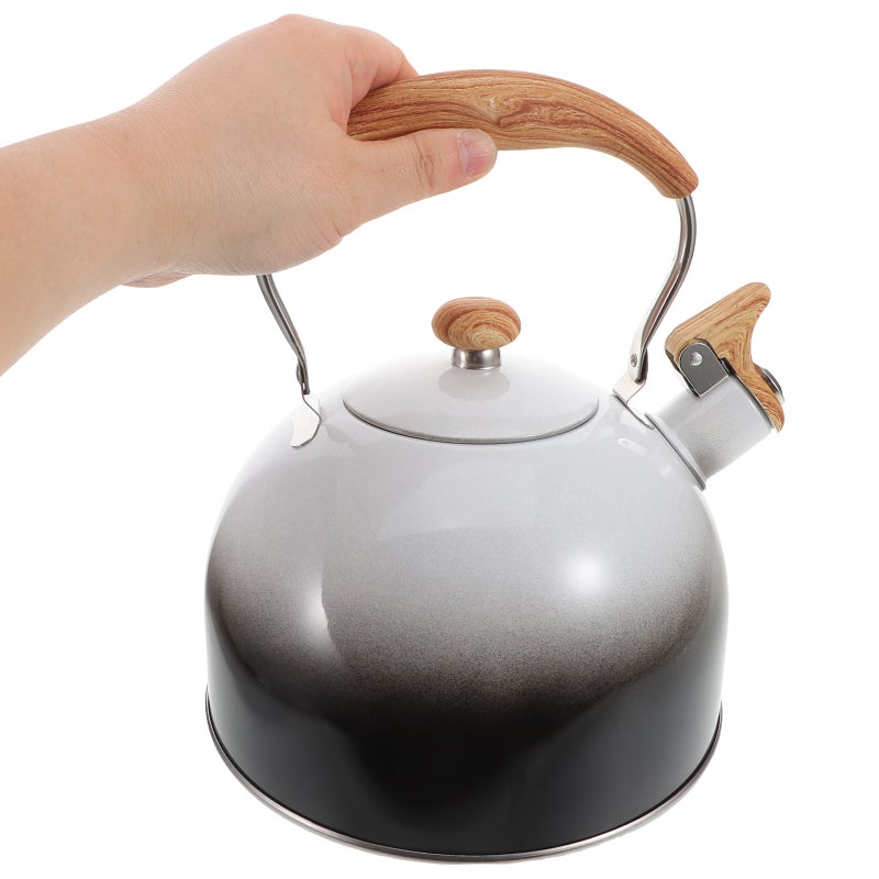 🍳 غلاية شاي بتصميم أنيق مع مقبض بنقشة خشبية لغلي الماء متعددة الاستخدامات - Image 2