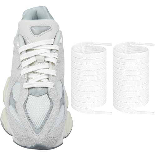 Endoto Shoe Laces for New Balance 9060 Sneaker 9MM Flat Replacement Shoelaces Strings for Running ShoesColorWhiteSize45Inch - Image 1
