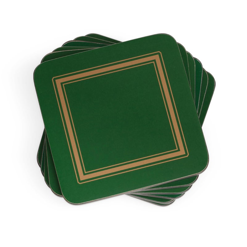 Pimpernel Classic Series Coaster Set â€“ 4" Square Cork-Backed Board, Heat & Stain Resistant to 212Â°F, Lacquered Finish, Durable Tabletop Protection for Dining, Kitchen, Coffee Tables - Image 1