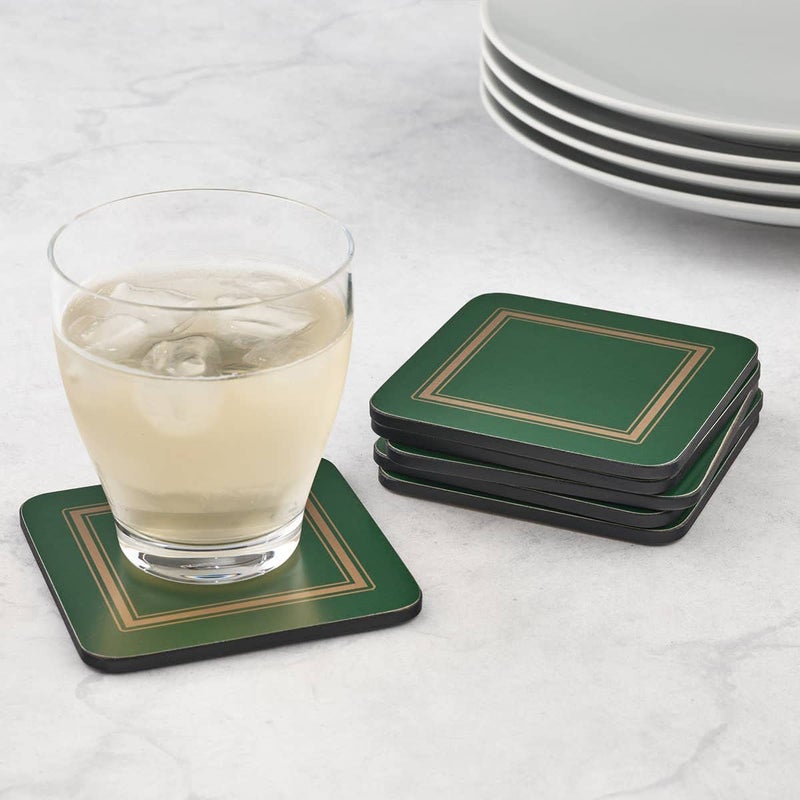 Pimpernel Classic Series Coaster Set â€“ 4" Square Cork-Backed Board, Heat & Stain Resistant to 212Â°F, Lacquered Finish, Durable Tabletop Protection for Dining, Kitchen, Coffee Tables - Image 2