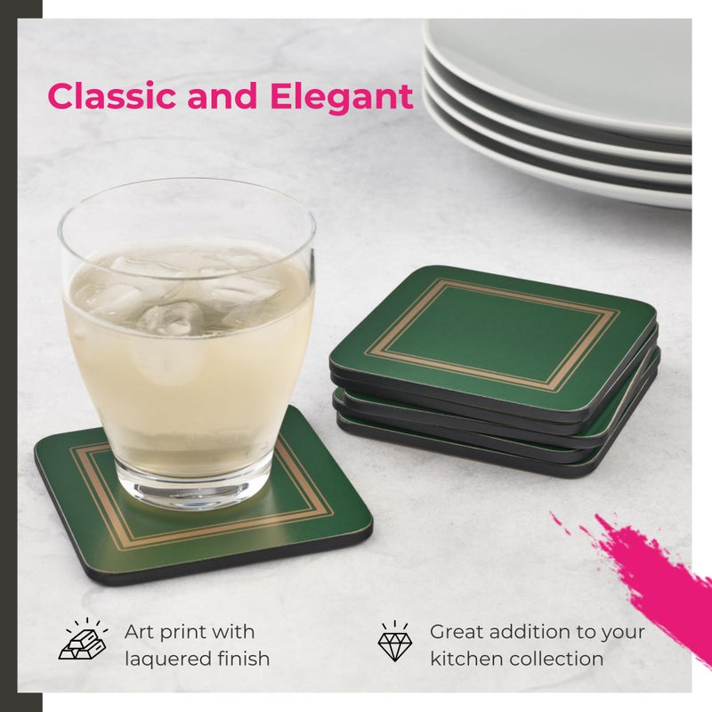 Pimpernel Classic Series Coaster Set â€“ 4" Square Cork-Backed Board, Heat & Stain Resistant to 212Â°F, Lacquered Finish, Durable Tabletop Protection for Dining, Kitchen, Coffee Tables - Image 4