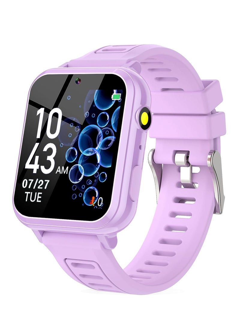 Generic Kids Smart Watch, Smart Game Watch with 24 Games, HD Touch Screen, Video, Music Player, Pedometer, Flashlight, Alarm Clock,  Kids Watches for 5-12 Year Olds Boy/Girl (Purple)  - Image 1