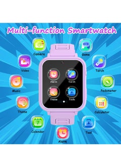 Generic Kids Smart Watch, Smart Game Watch with 24 Games, HD Touch Screen, Video, Camera, Music Player, Pedometer, Flashlight, Alarm Clock,  Kids Watches for 5-12 Year Olds Boy/Girl (Purple)  - Image 2