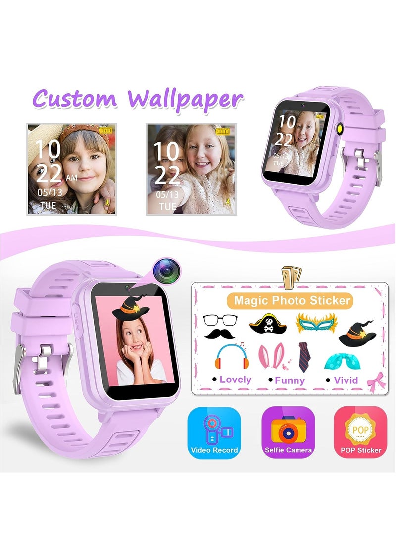 Generic Kids Smart Watch, Smart Game Watch with 24 Games, HD Touch Screen, Video, Music Player, Pedometer, Flashlight, Alarm Clock,  Kids Watches for 5-12 Year Olds Boy/Girl (Purple)  - Image 4