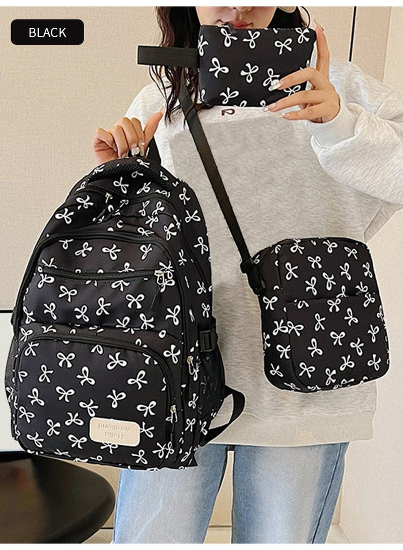Three-piece set - junior school girl college student backpack - Japanese-style Instagram-worthy large-capacity backpack for traveling, lightweight and fashionable. - Image 2