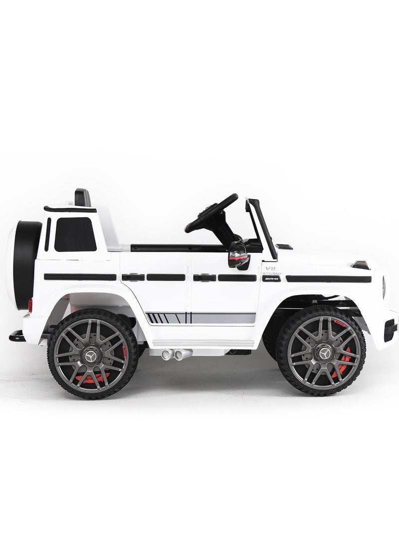 فاكتيوال تويز مرسيدس بنز AMG G63 ، سيارة كهربائية مرخصة ، سيارة ركوب 12 فولت مع جهاز تحكم عن بعد للأطفال - أبيض  - Image 2