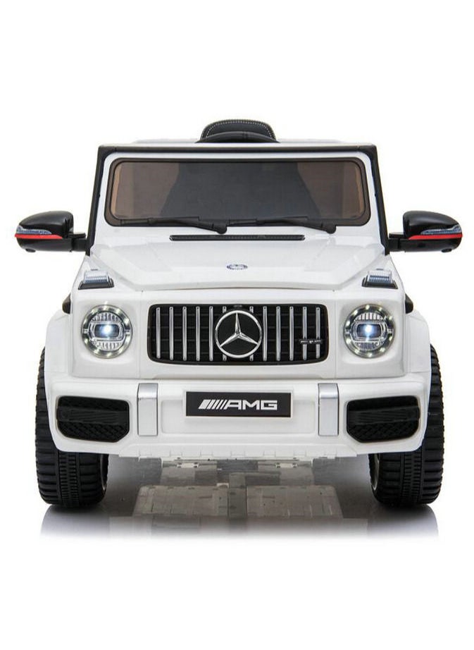 فاكتيوال تويز مرسيدس بنز AMG G63 ، سيارة كهربائية مرخصة ، سيارة ركوب 12 فولت مع جهاز تحكم عن بعد للأطفال - أبيض  - Image 1