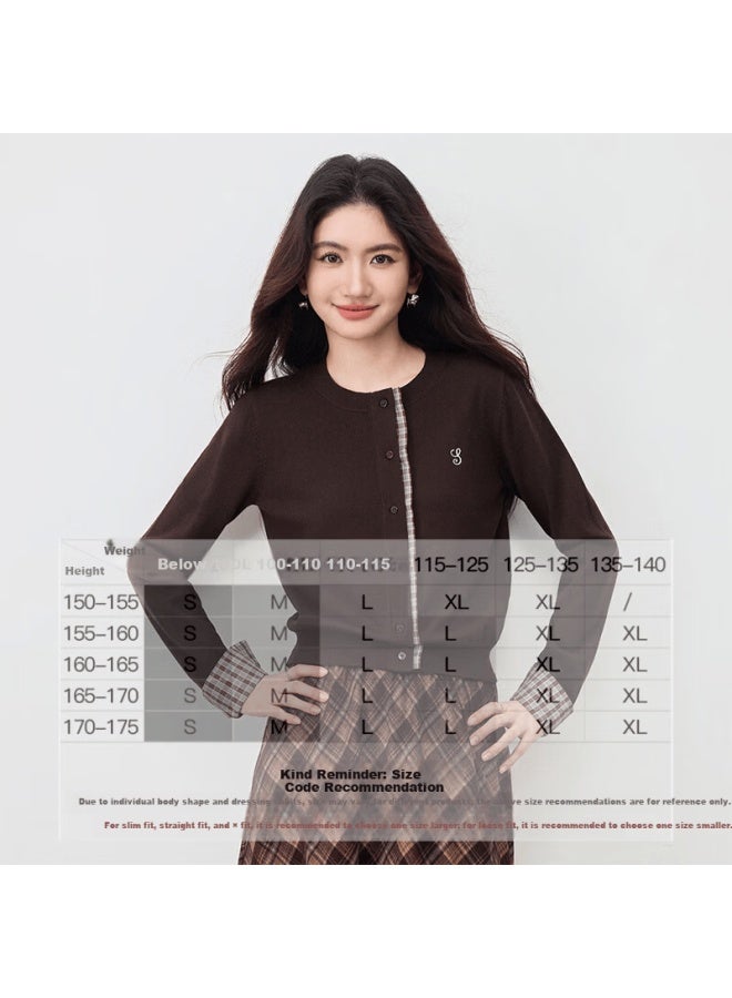 Sentubila Shangdu Bila Casual Commuter Two-piece Knitwear Women Spring Autumn Round Neck Letter Embroidered Cardigan Versatile Designer Top - Image 3