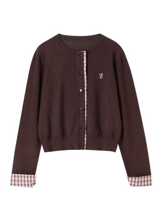 Sentubila Shangdu Bila Casual Commuter Two-piece Knitwear Women Spring Autumn Round Neck Letter Embroidered Cardigan Versatile Designer Top - Image 4
